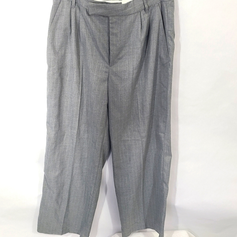 H&M Divided Women's Size 12 Gray Pin Striped Dress Pants Office Career